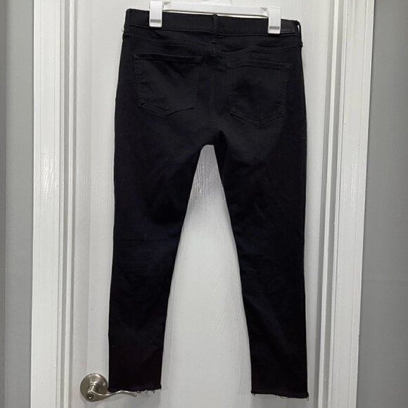 Express Jeans Mid-Rise Legging Skinny Leg Stretch Raw Fray Hem Distressed Hem - Picture 6 of 9